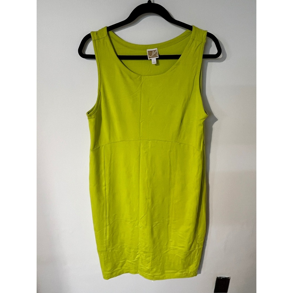 JM Collection Womens Lime Green Scoop Neck Sleeveless dress Large Chartreuse
